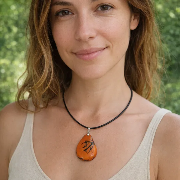 collier ras du cou en tagua