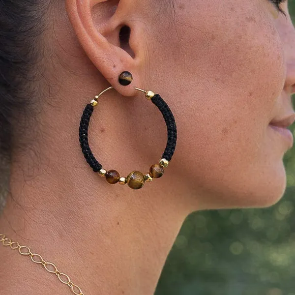 Créoles pierre naturelle œil de tigre