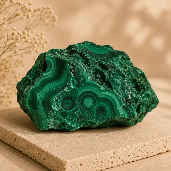 Pierre malachite brute pour la fabrication de bijoux