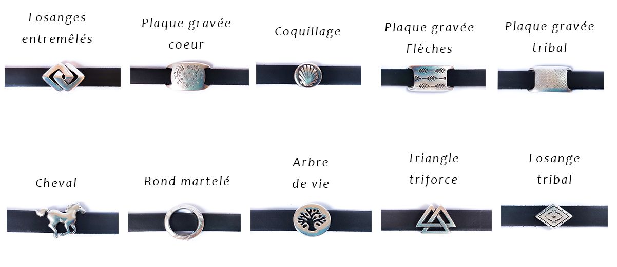 les passants pour bracelets en cuir personnalisables