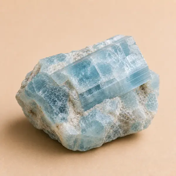 Pierre naturelle brute d'aigue marine