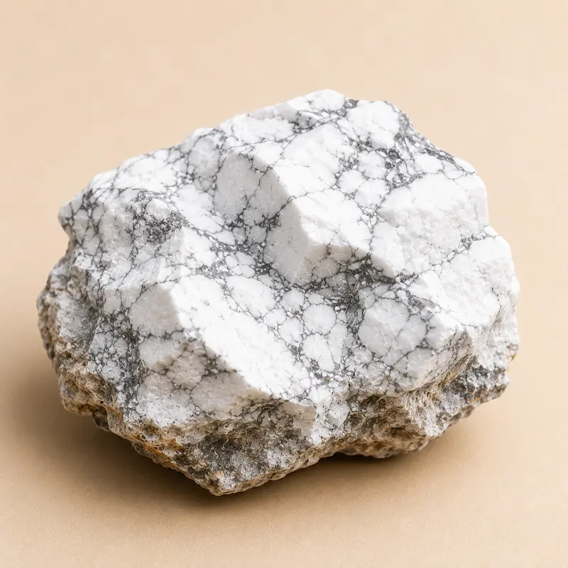 Pierre naturelle brute d'howlite blanche