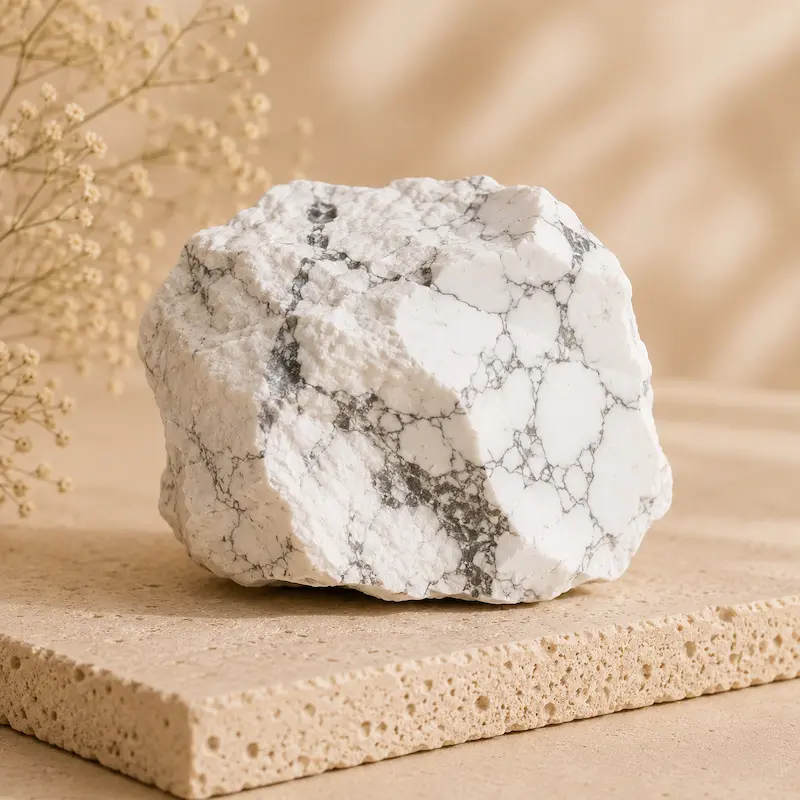 Pierre naturelle howlite blanche pour bijoux